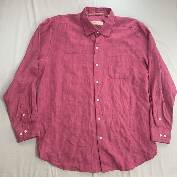 Tommy Bahama Mens Size XL Soft 100% Linen Shirt XL Red - Picture 1 of 7
